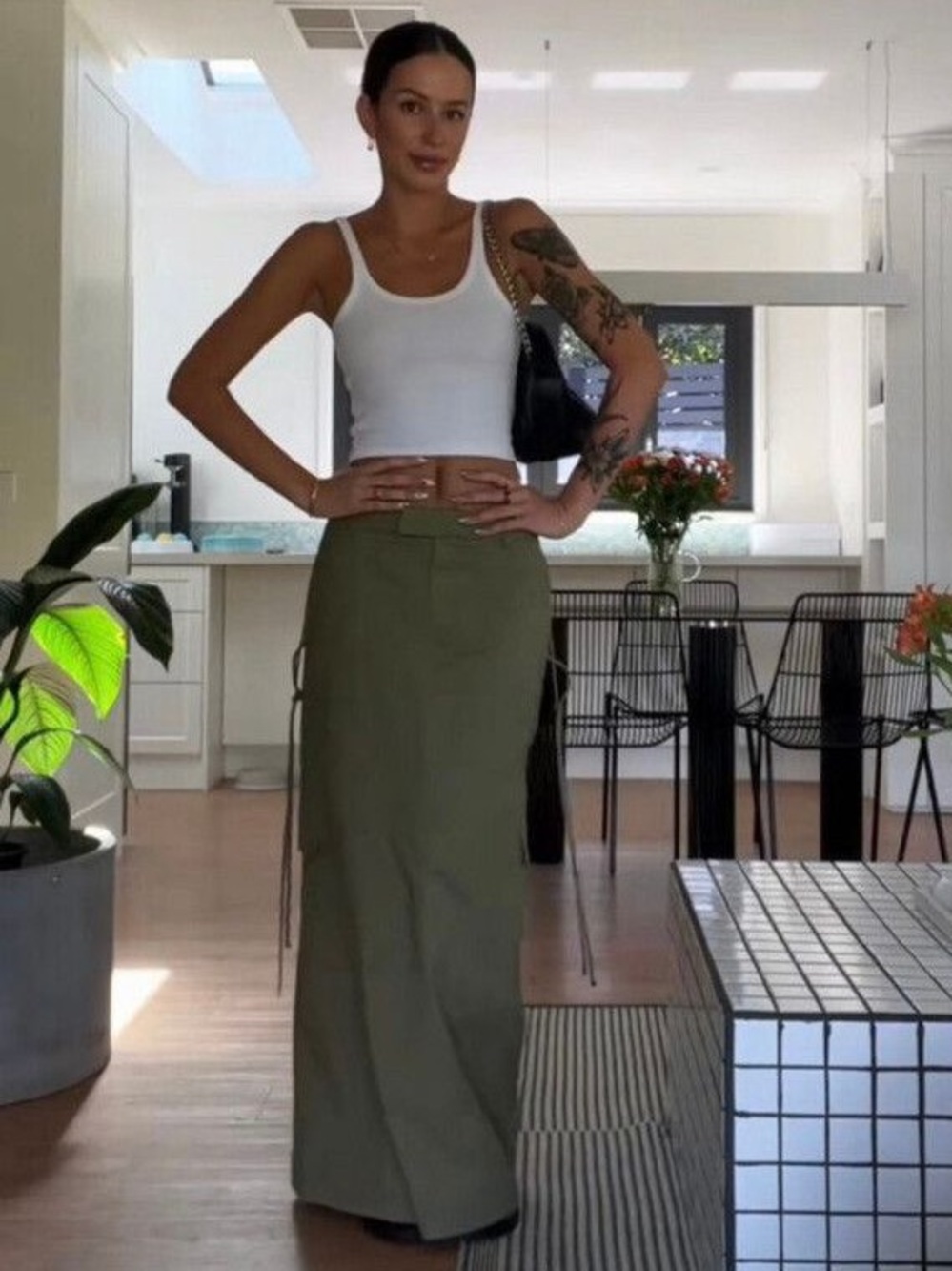 bec + bridge Olive Green Maxi Skirt